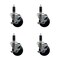 Service Caster 3.5'' Soft Rubber Swivel 1-1/8'' Expanding Stem Caster Set with Brake, 4PK SCC-EX20S3514-SRS-TLB-118-4 - alternate 1